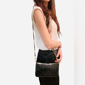 Chanel large zip around wallet added a chain
